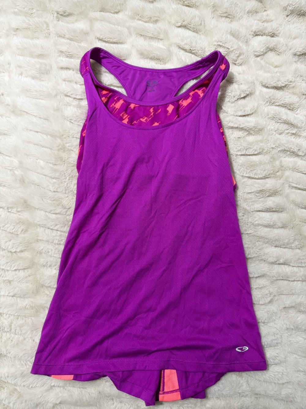 Purple Athletic Tank with Built-In Shorts